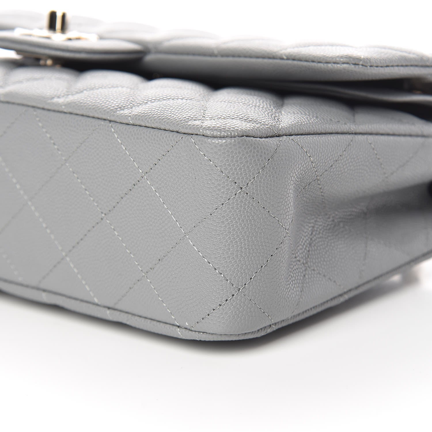 Chanel Caviar Quilted Medium Double Flap Grey 9 of 10