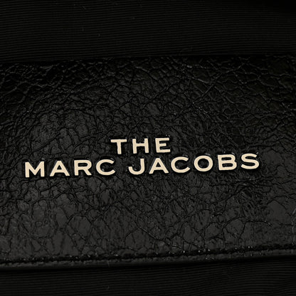 Marc Jacobs Shiny Calfskin Faux Shearling Large The Traveler Tote Bag Black 6 of 11