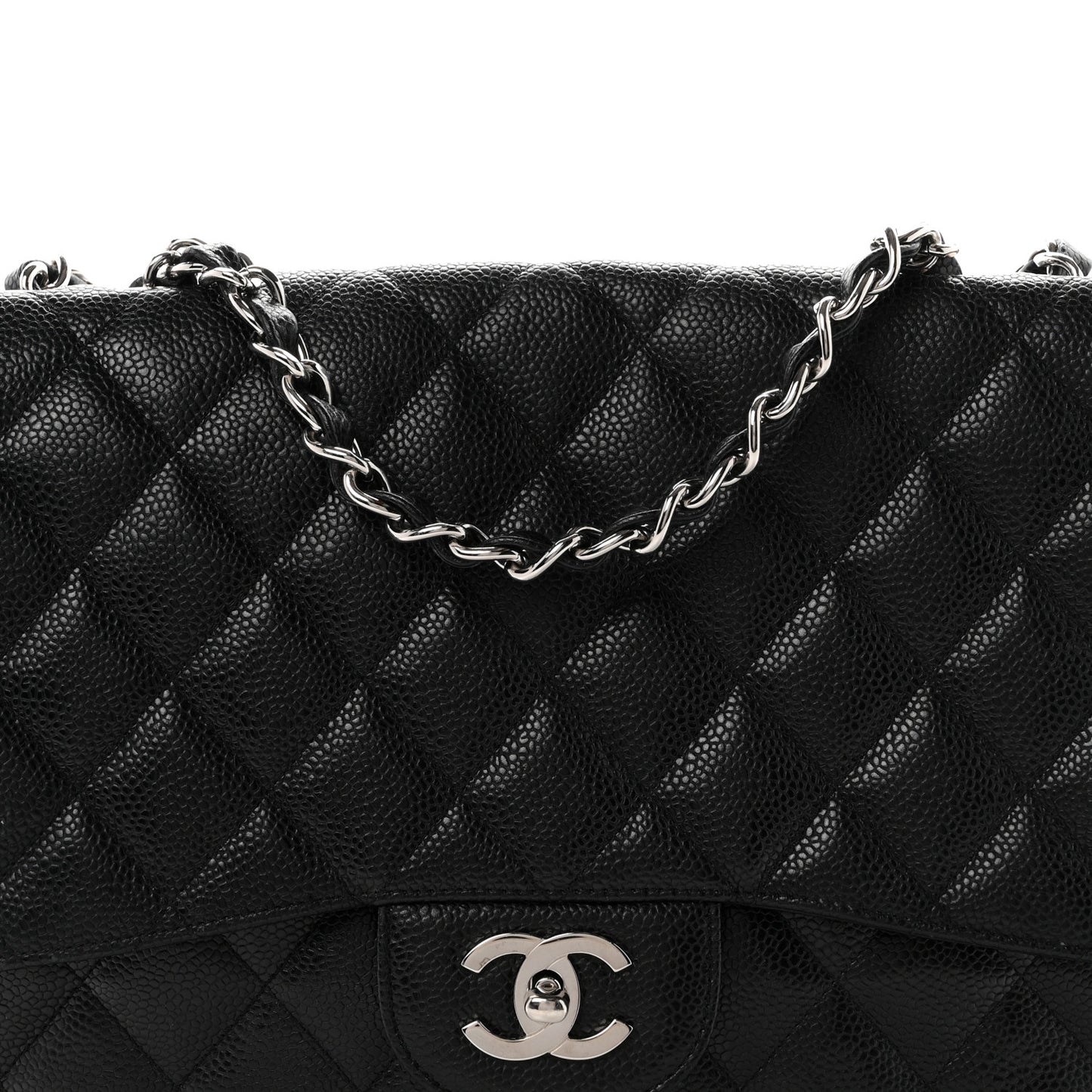Caviar Quilted Jumbo Single Flap Black