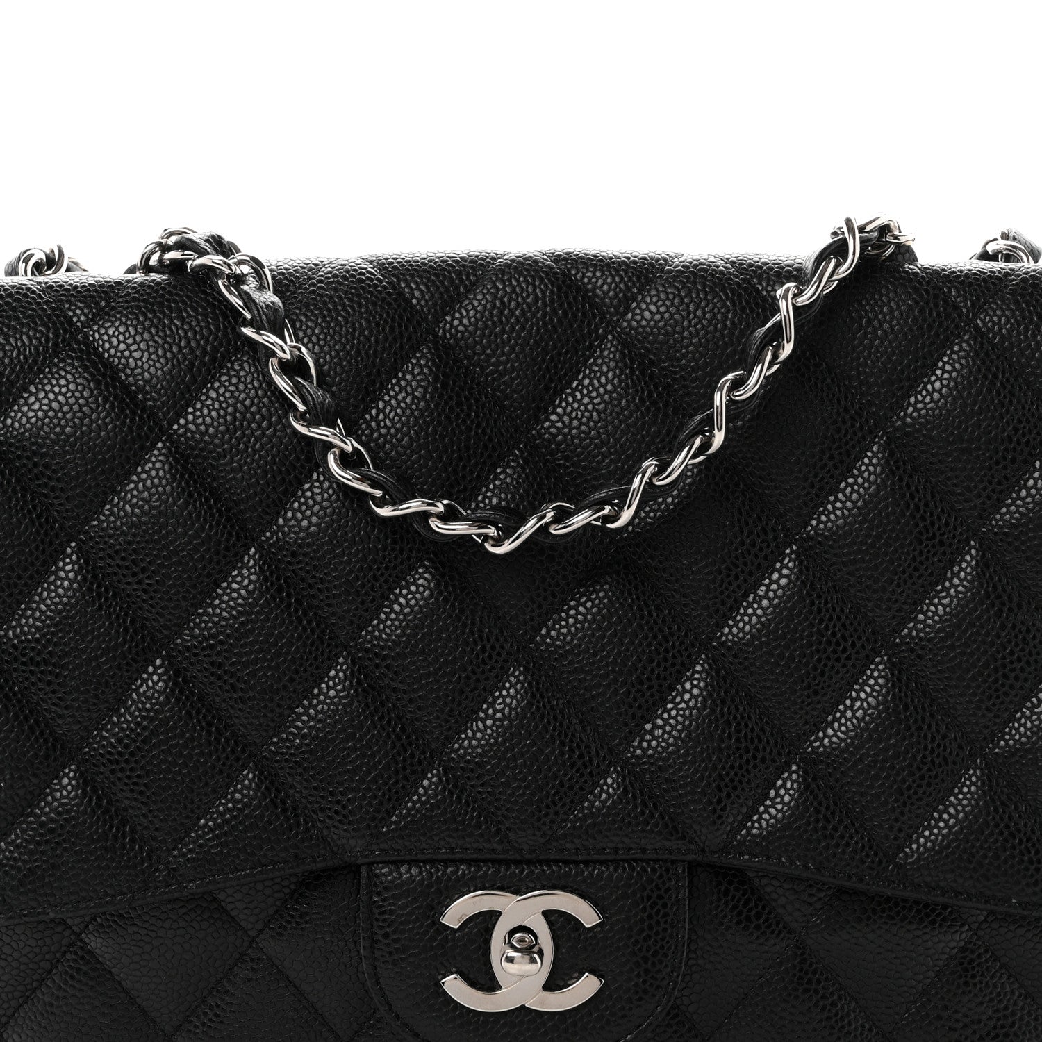 Chanel Caviar Quilted Jumbo Single Flap Black 7 of 9