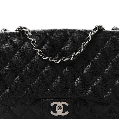 Chanel Caviar Quilted Jumbo Single Flap Black 7 of 9
