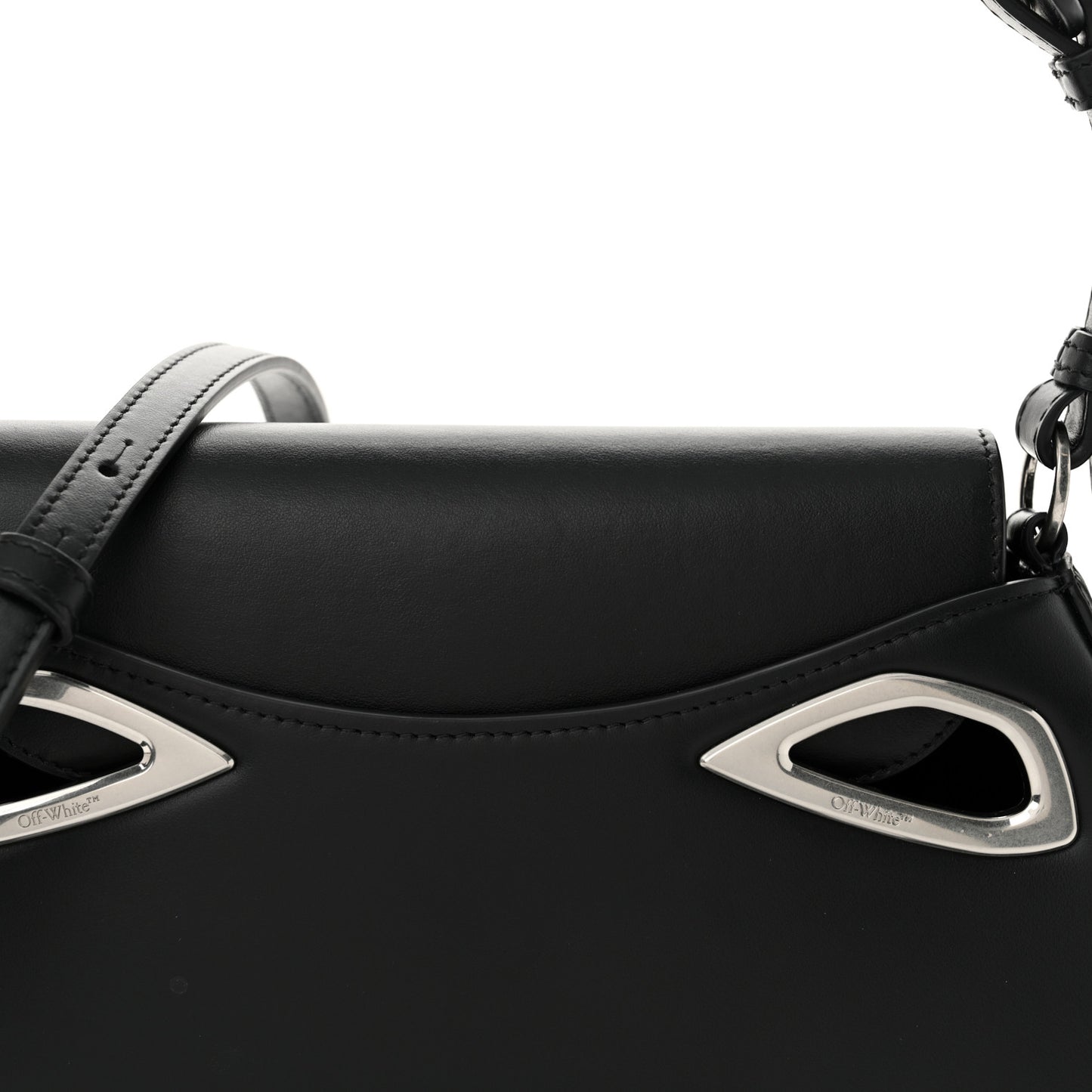Calfskin Clam Shoulder Bag Black