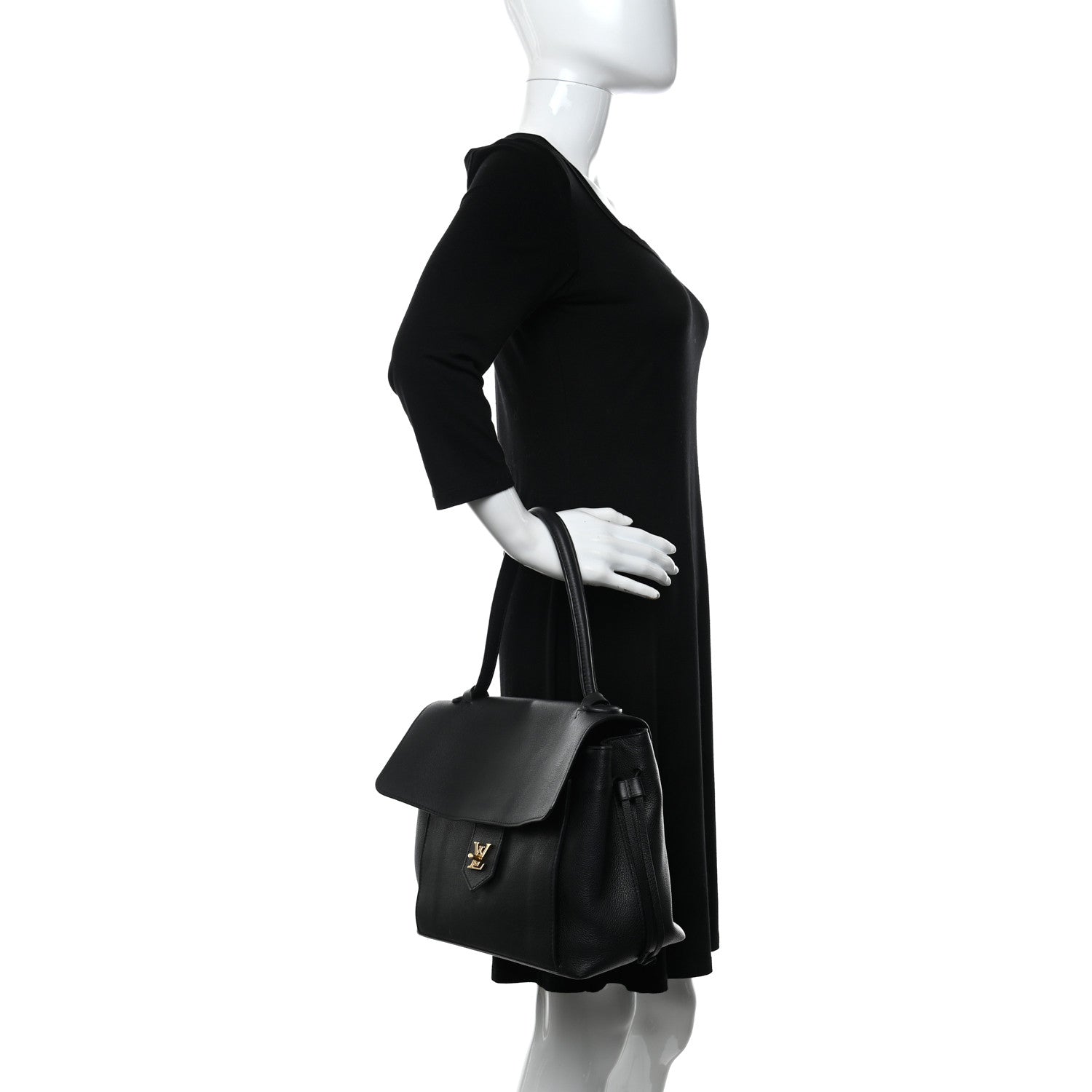 Louis Vuitton Calfskin Lockme PM Black 2 of 10