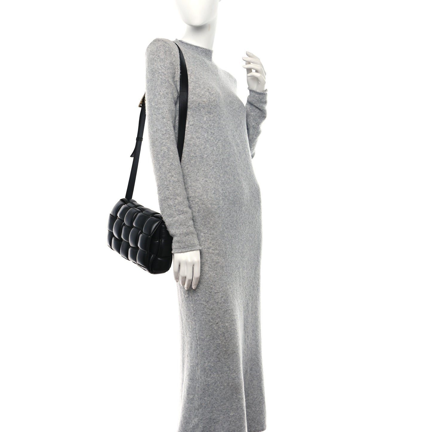 Nappa Maxi Intrecciato Padded Cassette Crossbody Bag Black