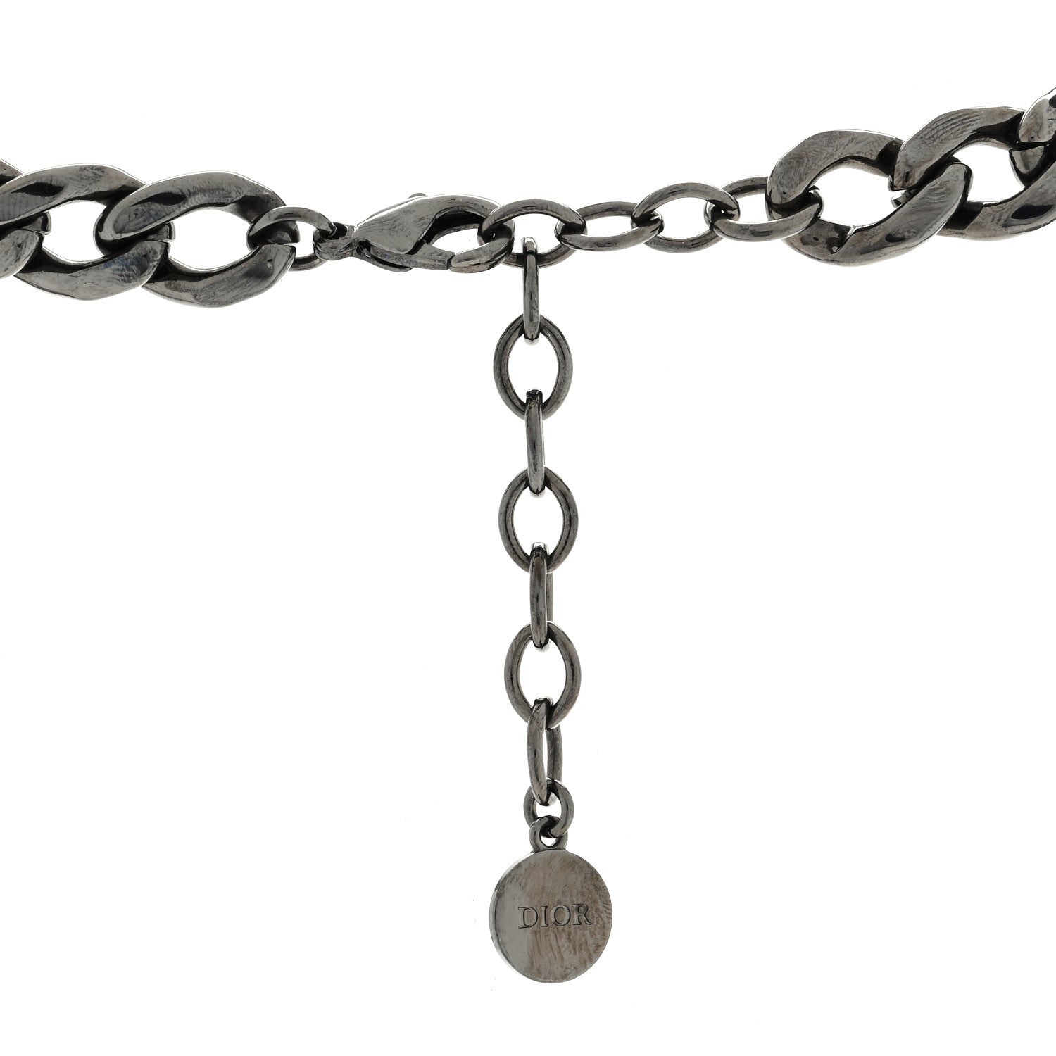 Christian Dior Brass CD Icon Chain Link Necklace Black 4 of 4