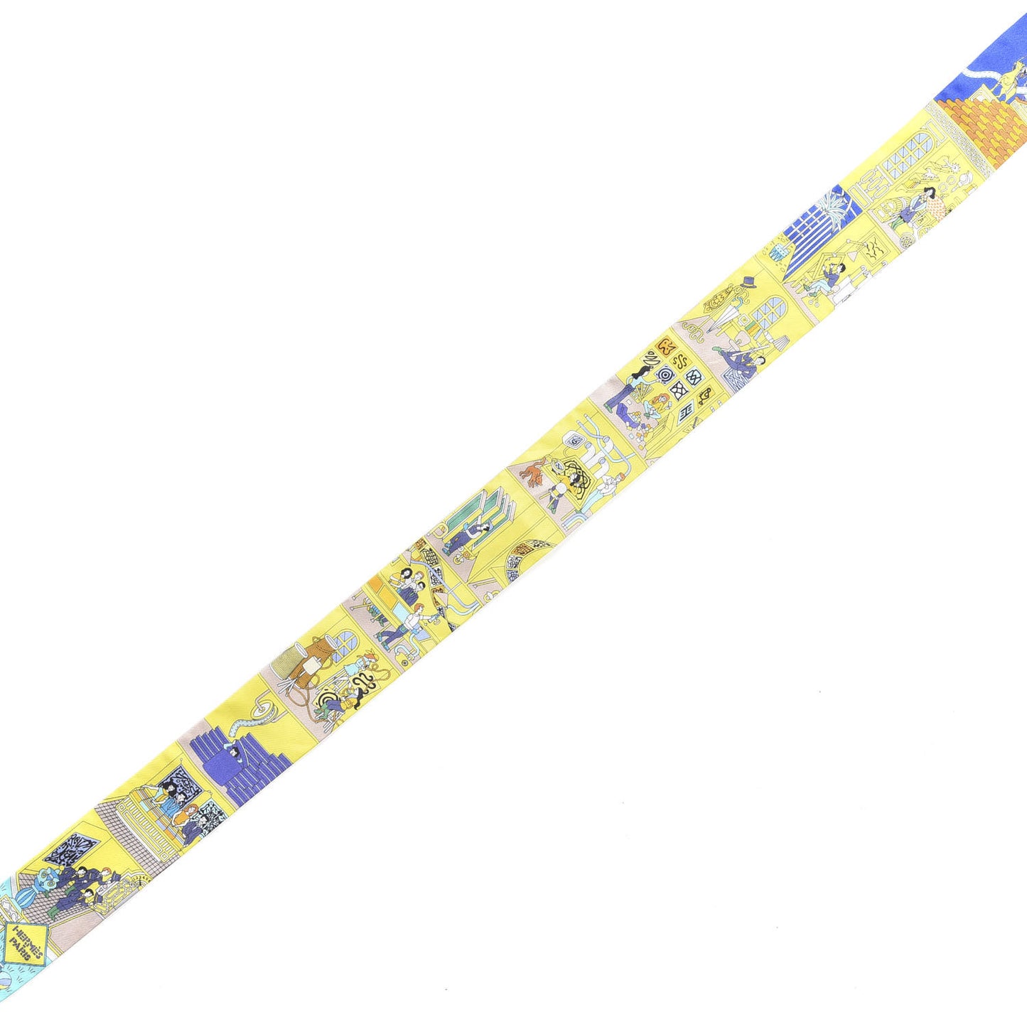 Silk La Maison des Carres Twilly Jaune Vif Bleu Roy Turquoise