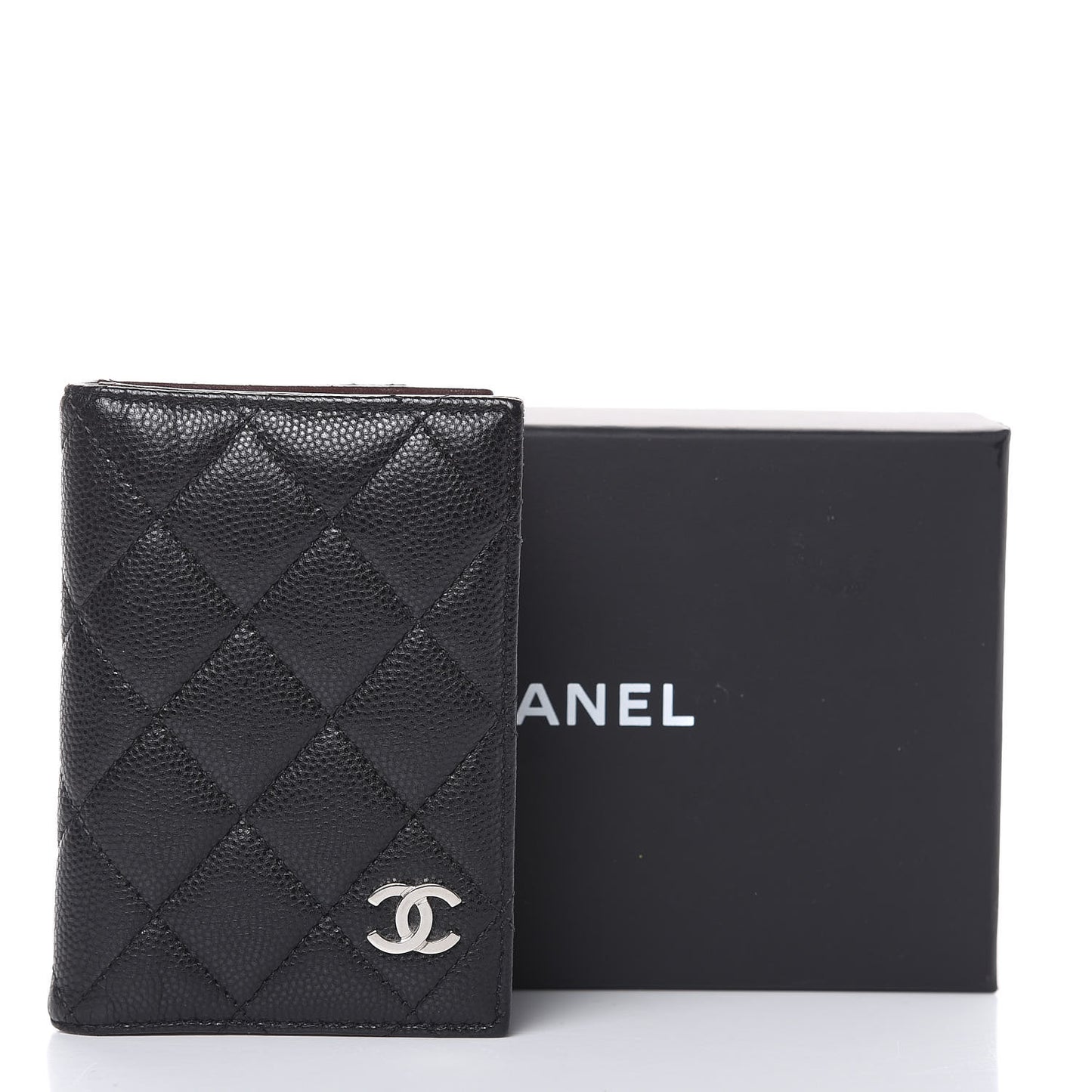 Caviar Quilted Card Holder Wallet Black