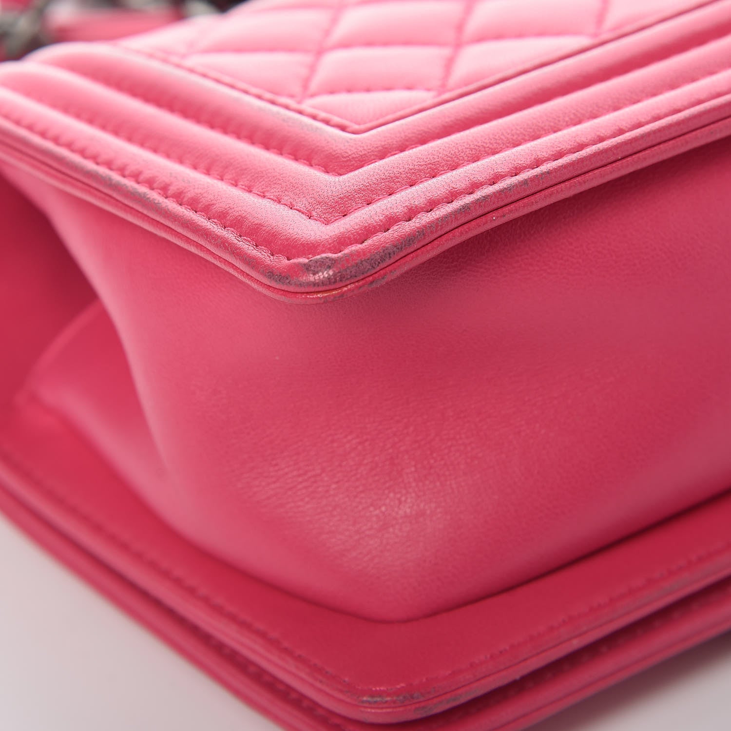Chanel Lambskin Quilted Small Boy Flap Dark Pink 14 of 17
