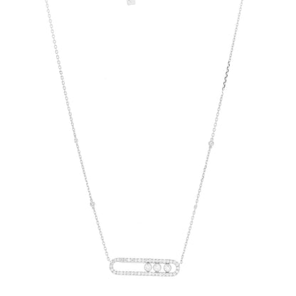 Messika 18K White Gold Diamond Baby Move Pave Necklace 1 of 6