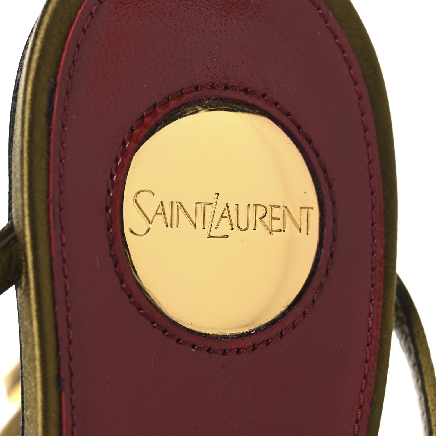 Saint Laurent Crepe Satin Opyum 110 Sandals 38.5 Cuba Gold 8 of 9