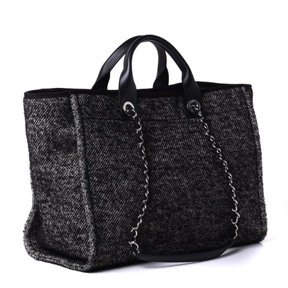 Chanel Mixed Fibers Calfskin Medium Deauville Tote Black 2 of 5