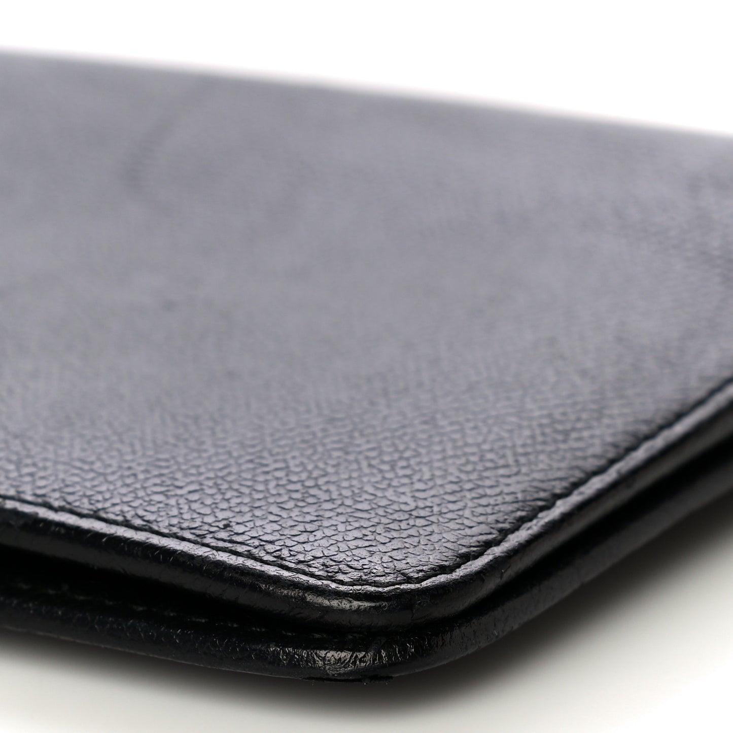 Grained Calfskin CC Button Pocket Agenda Cover Black