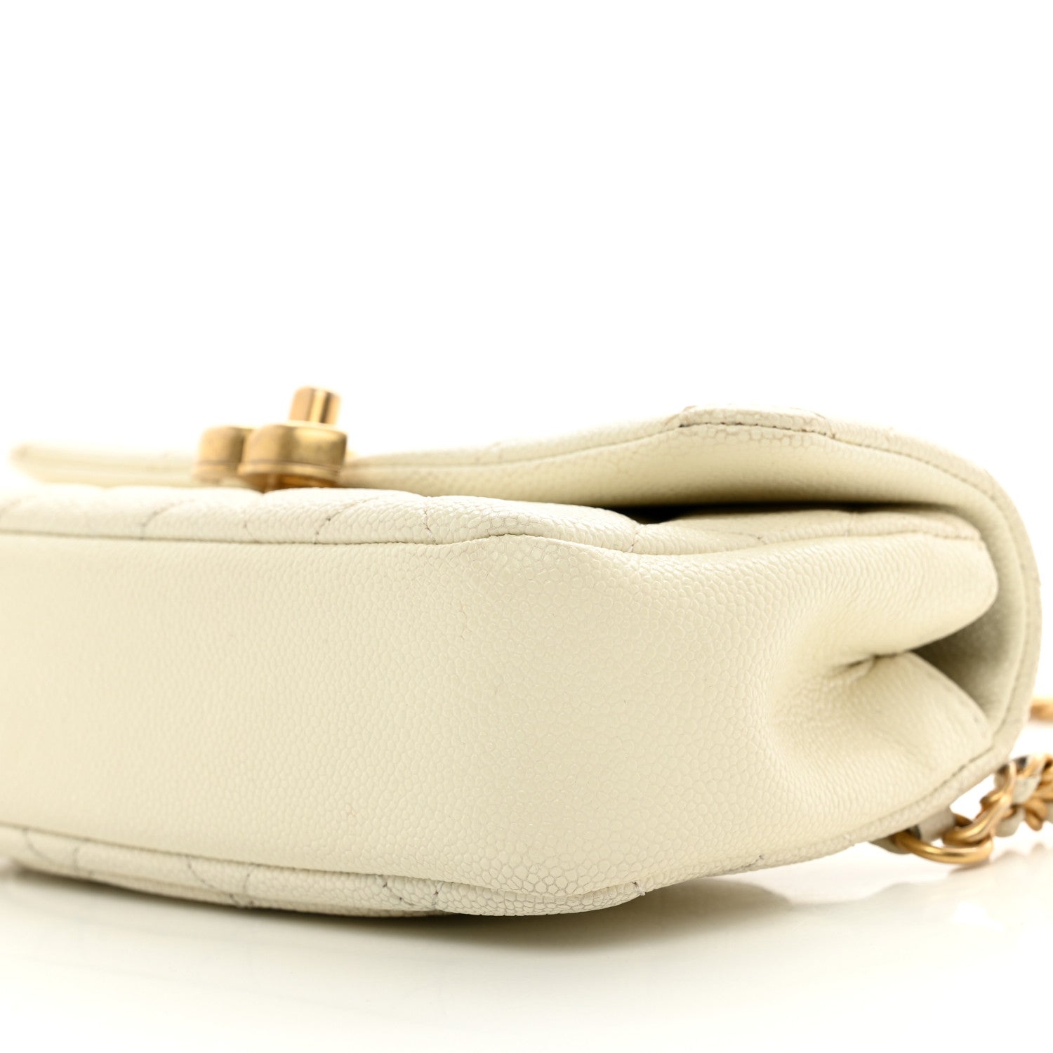Chanel Caviar Quilted Chain Melody Waist Belt Bag White 10 of 11