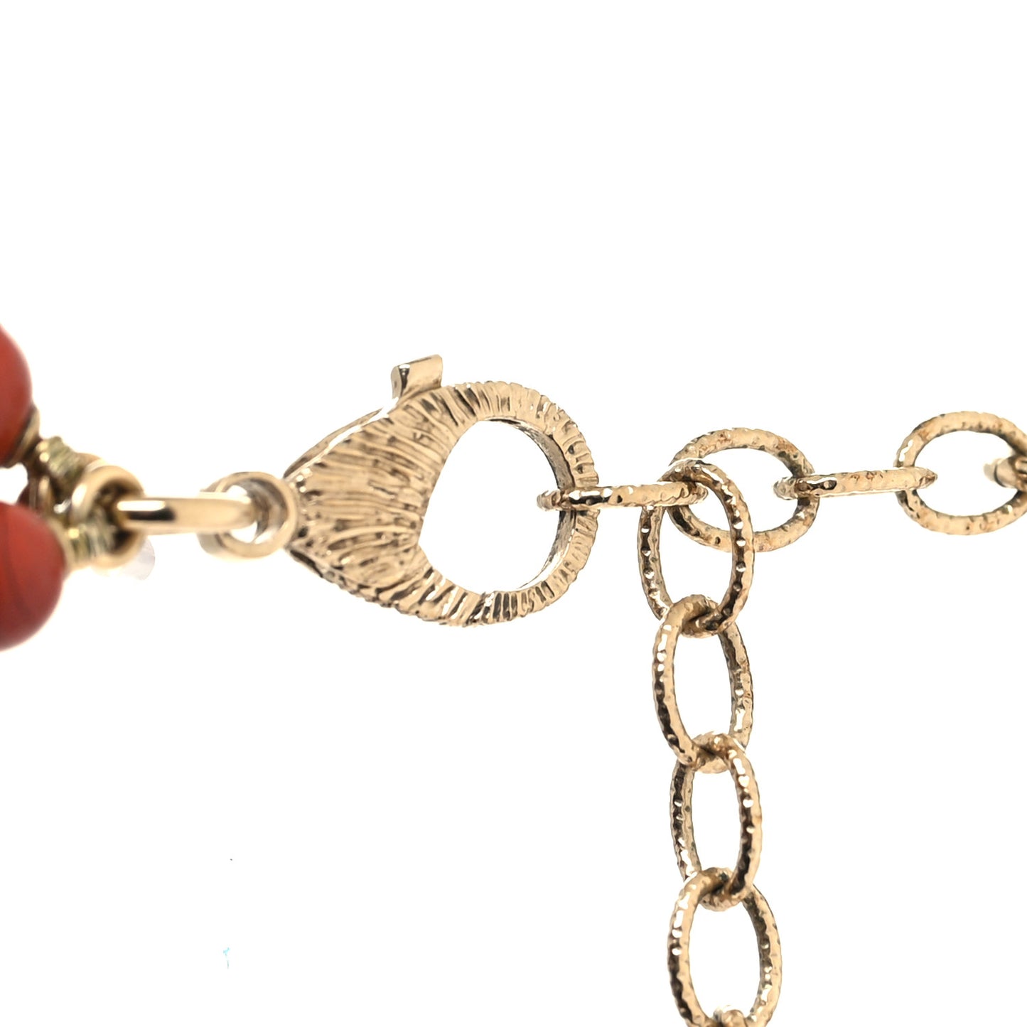 Metal Marble CC Multi Strand Necklace Gold Red