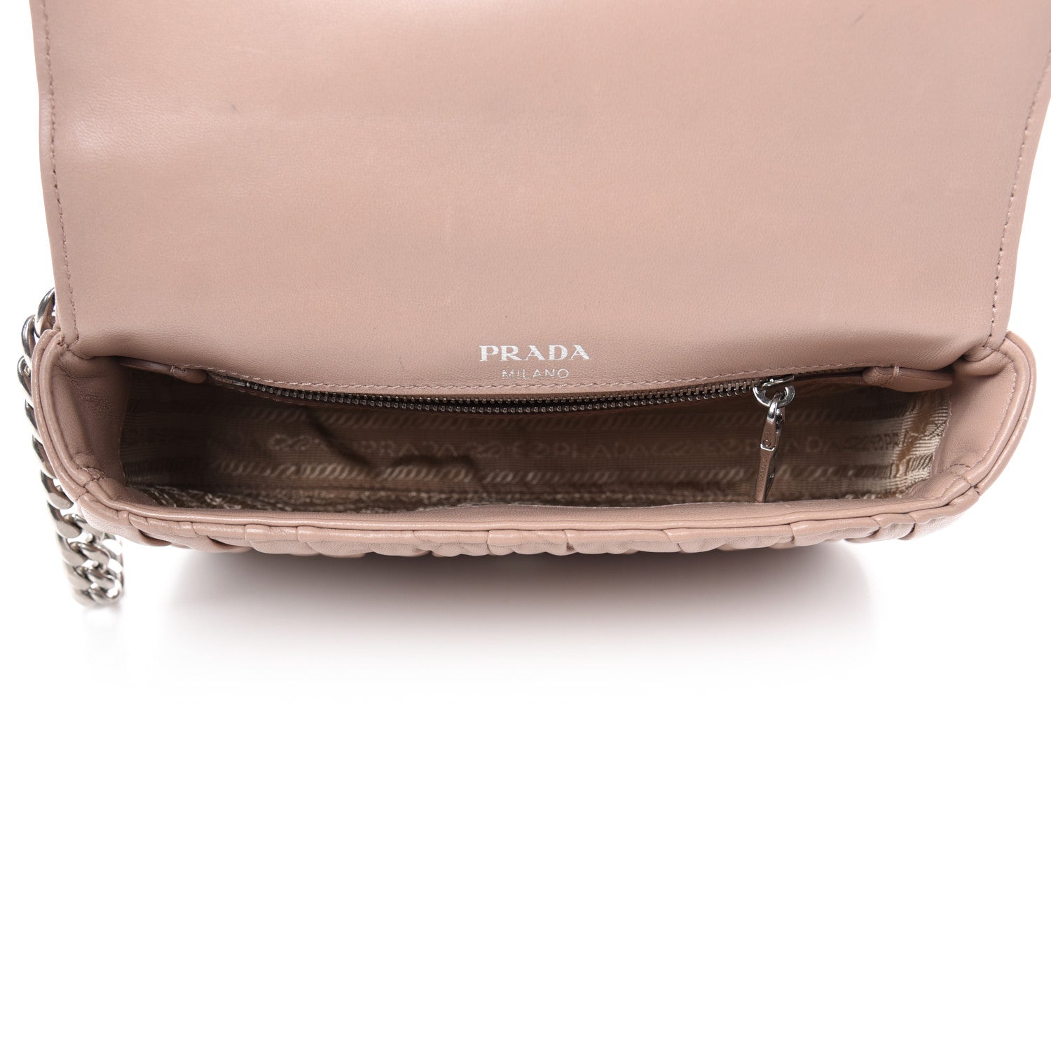 Prada Nappa Gaufre Small Chain Flap Shoulder Bag Cipria 5 of 11