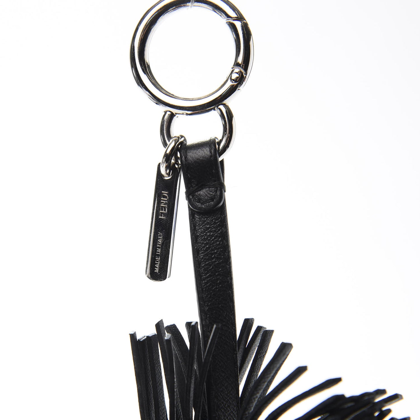 Fox Fur Shiny Nappa Bi-Color Super Karlito Pom Pom Bag Charm Moro Rosso Chiaro