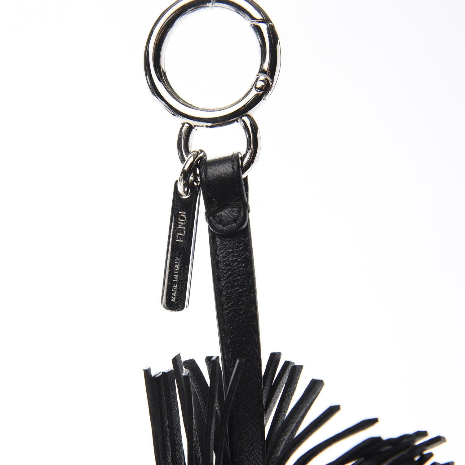 Fendi Fox Fur Shiny Nappa Bi-Color Super Karlito Pom Pom Bag Charm Moro Rosso Chiaro 4 of 5