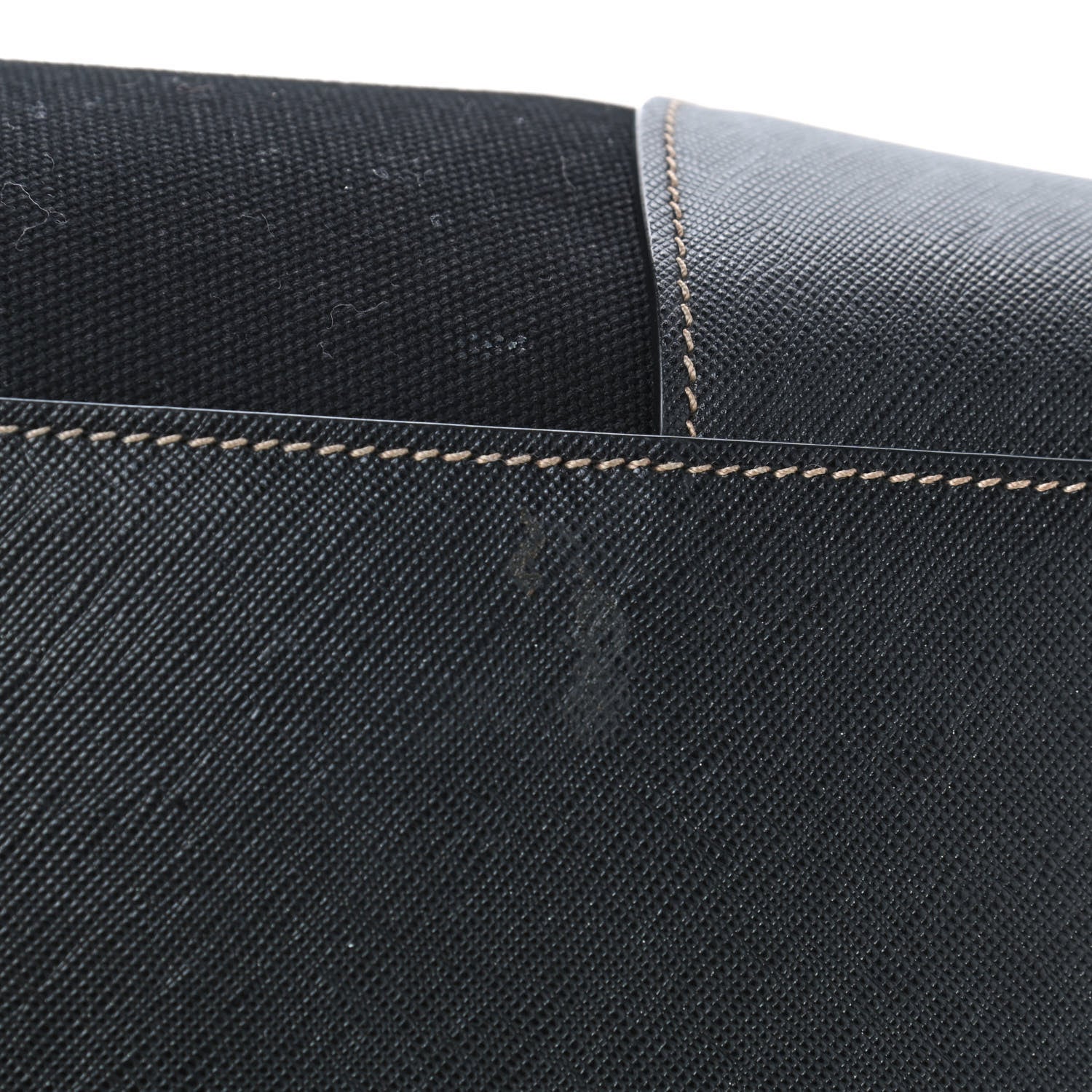 Prada Canapa Saffiano Shoulder Bag Black 7 of 7