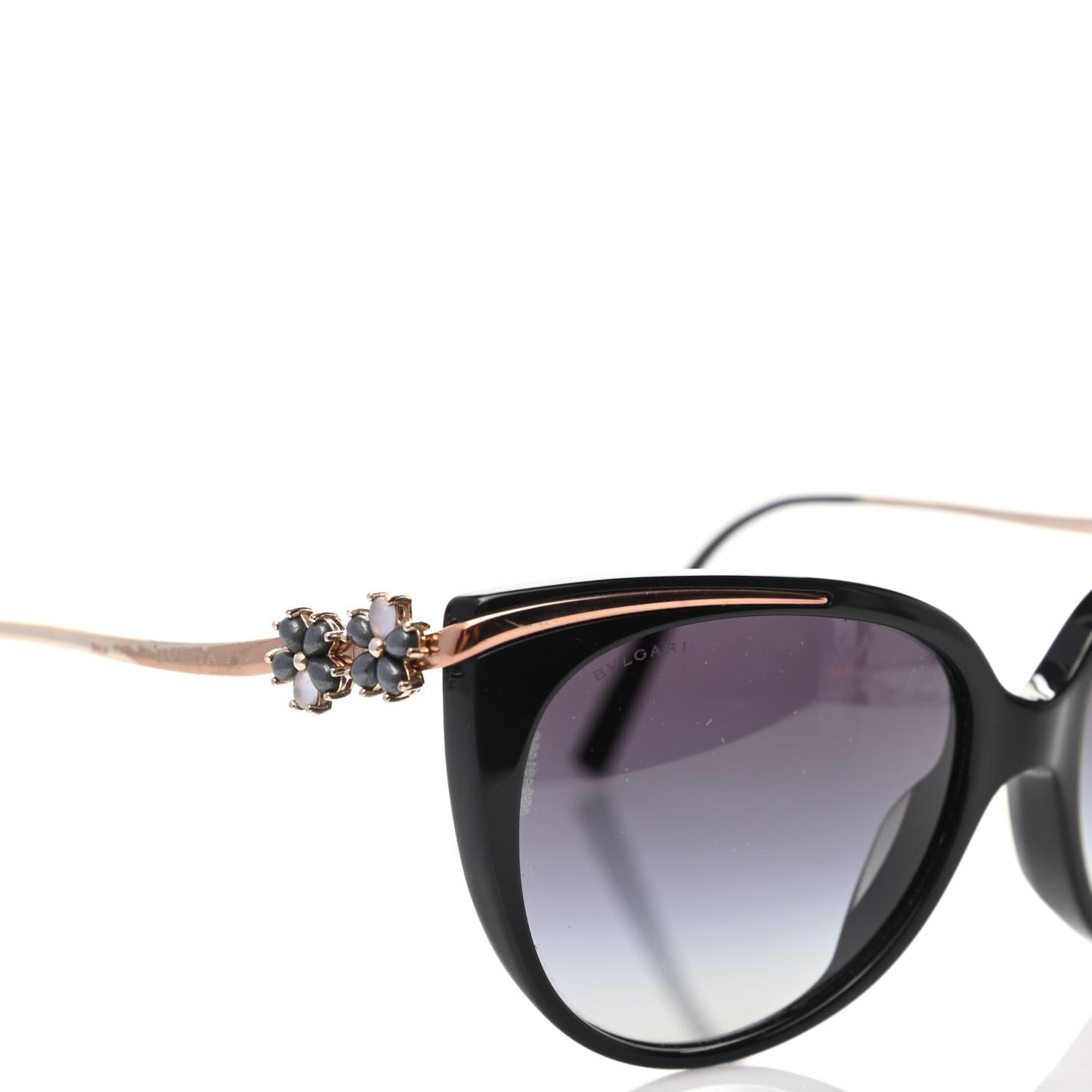 Acetate Crystal Flower Sunglasses 8089 Black