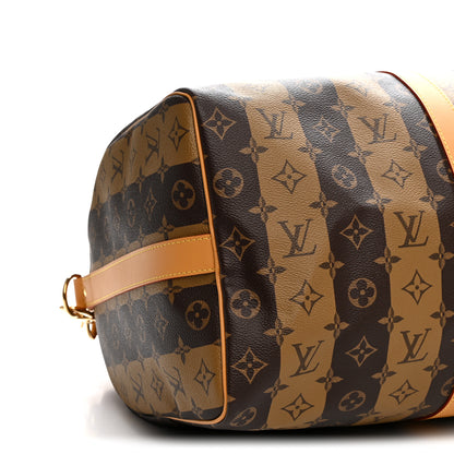 Louis Vuitton X NIGO Reverse Monogram Stripe Keepall Bandouliere 50 Brown 7 of 8