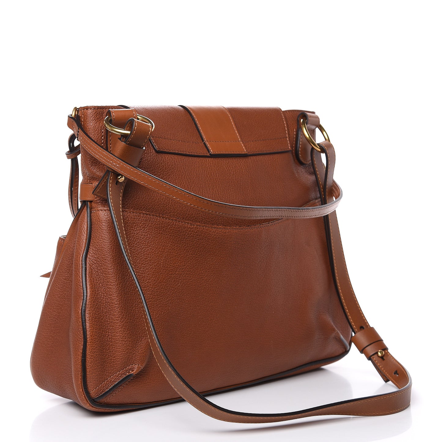 Grained Lambskin Medium Lexa Shoulder Bag Mustard Brown
