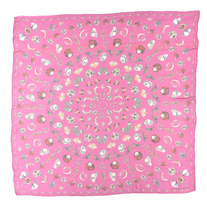 Alexander McQueen Silk Chiffon Skull Butterfly Scarf Fuxia Multicolor 1 of 4
