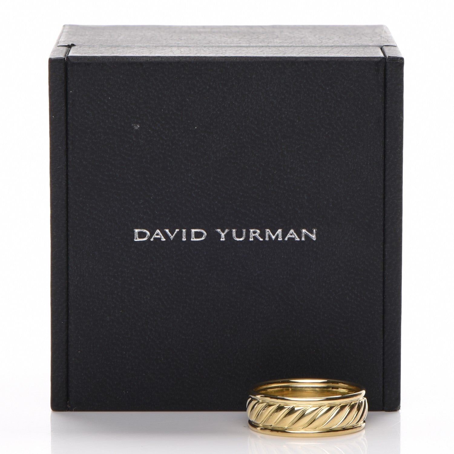 David Yurman 18K Yellow Gold 8mm Cable Classics Inset Band Ring 62 10 4 of 4