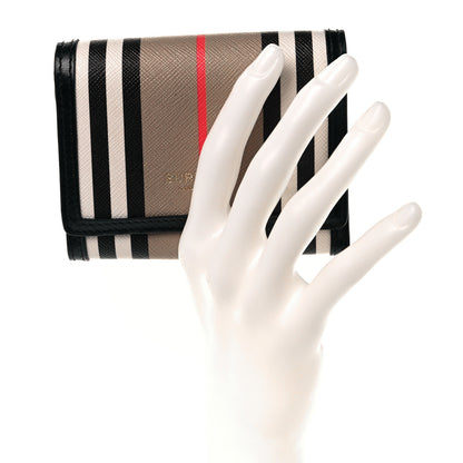 Burberry E-Canvas Icon Stripe Small Folding Wallet Archive Beige 2 of 10
