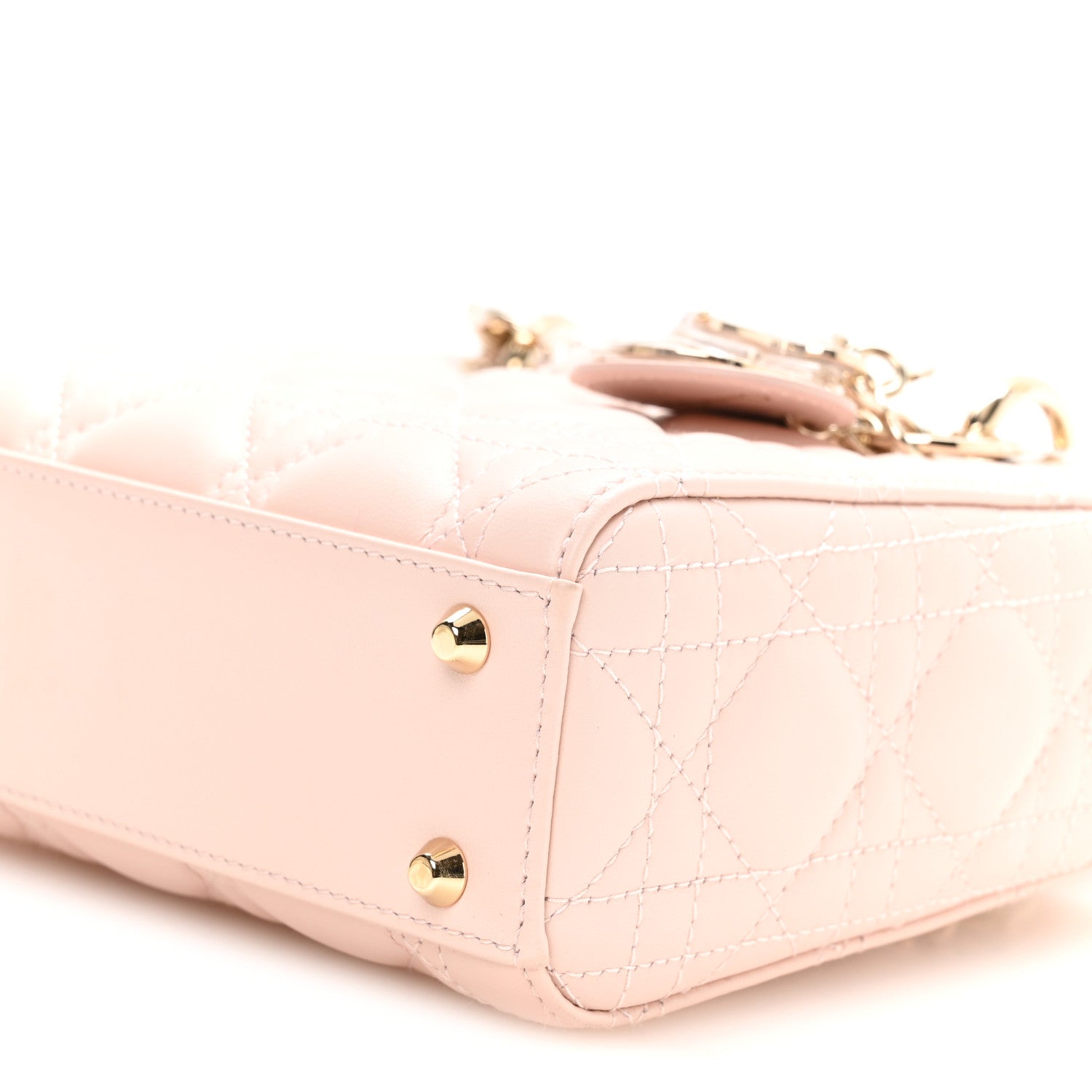 Christian Dior Lambskin Cannage Mini Lady Dior Powder Pink 10 of 11