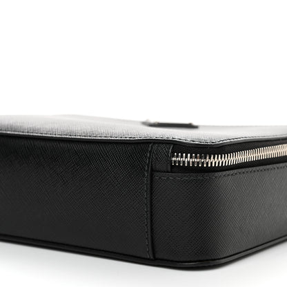 Prada Saffiano Travel Medium Brique Crossbody Bag Black 11 of 12