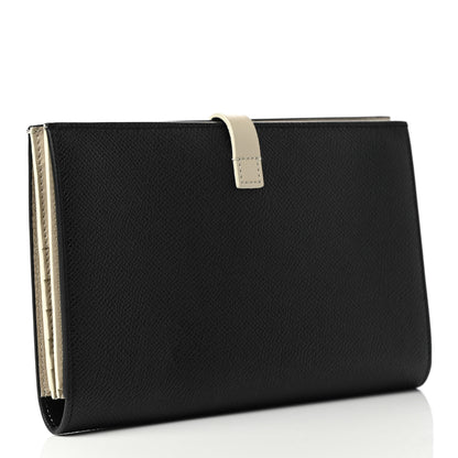 Celine Grained Calfskin Large Multifunction Strap Wallet Black Chalk 2 of 7