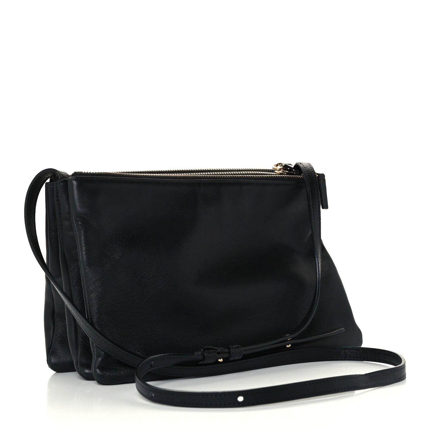 Celine Lambskin Large Trio Crossbody Bag Black 3 of 12