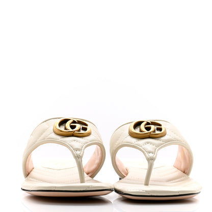 Gucci Nappa Charlotte Double G Marmont Thong Sandals 36 Mystic White 2 of 10