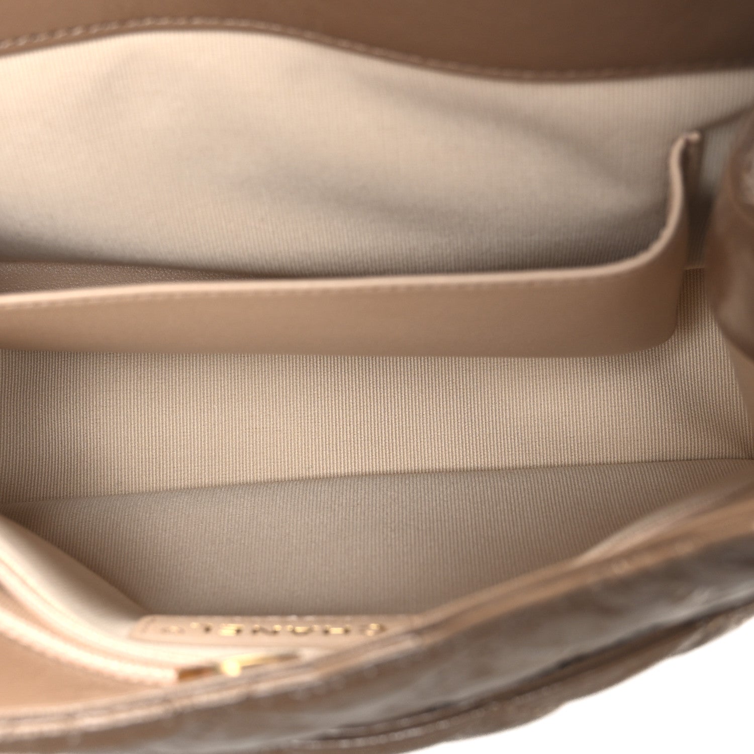 Chanel Shiny Crumpled Calfskin Quilted Wavy CC Hobo  Dark Beige 5 of 11