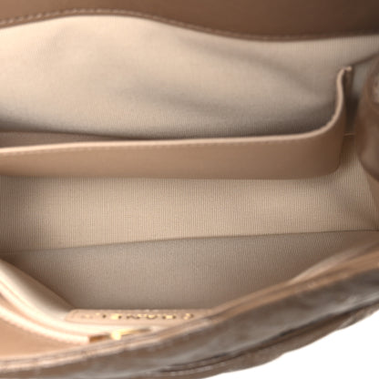 Chanel Shiny Crumpled Calfskin Quilted Wavy CC Hobo  Dark Beige 5 of 11