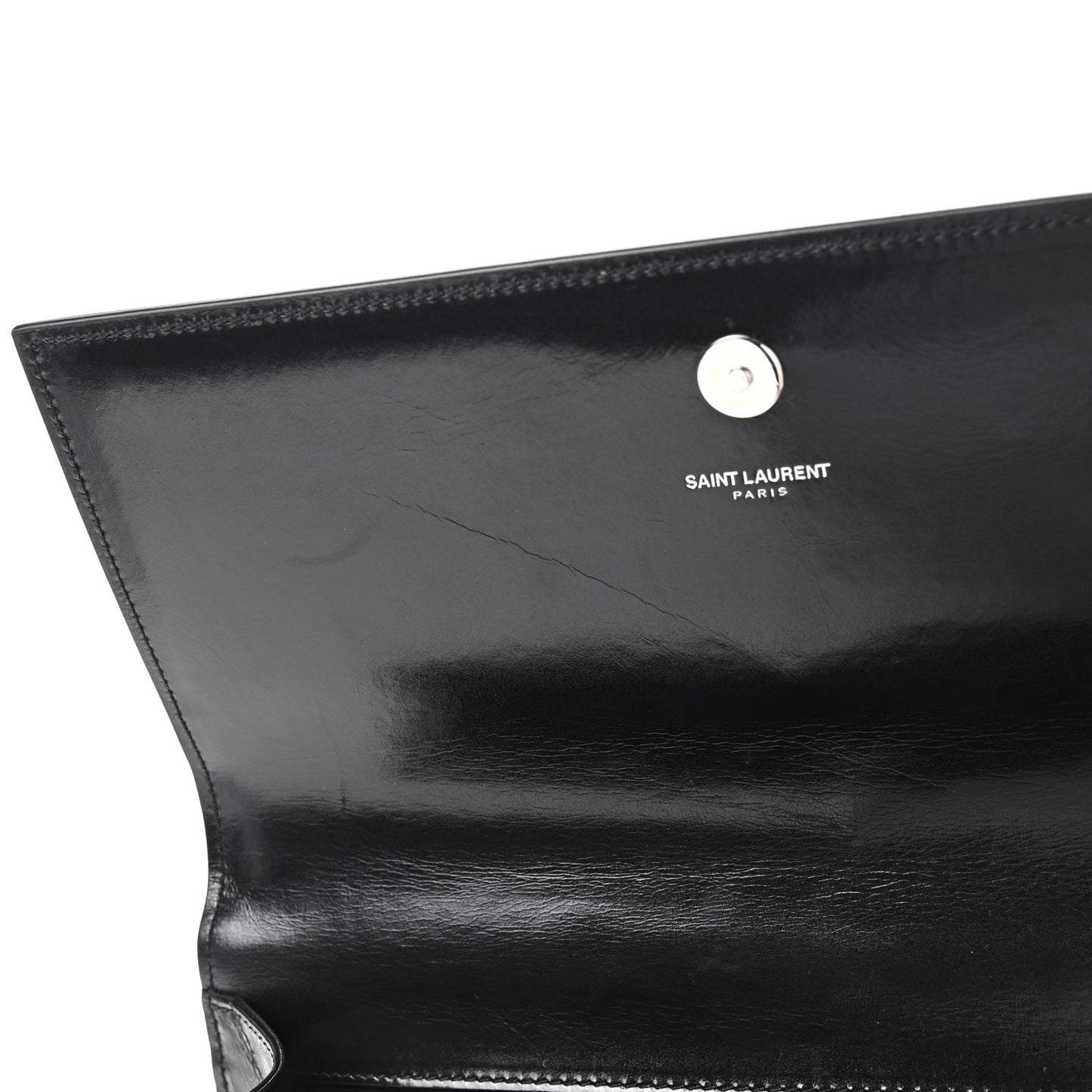 Ribbed Calfskin Opium Monogram Clutch Black
