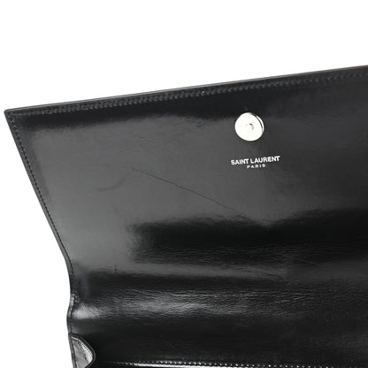 Saint Laurent Ribbed Calfskin Opium Monogram Clutch Black 7 of 8