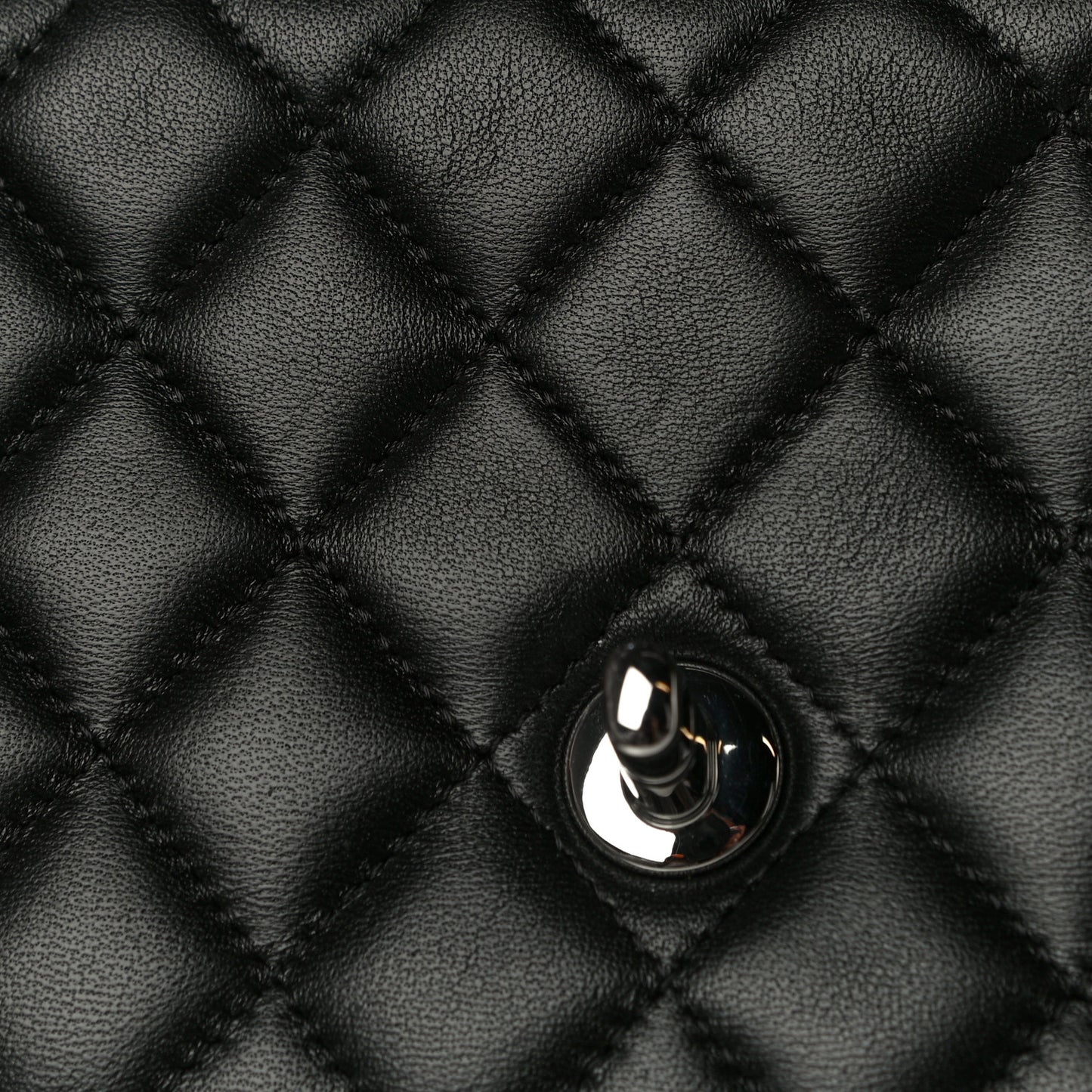 Lambskin Quilted Mini Rectangular Flap Black