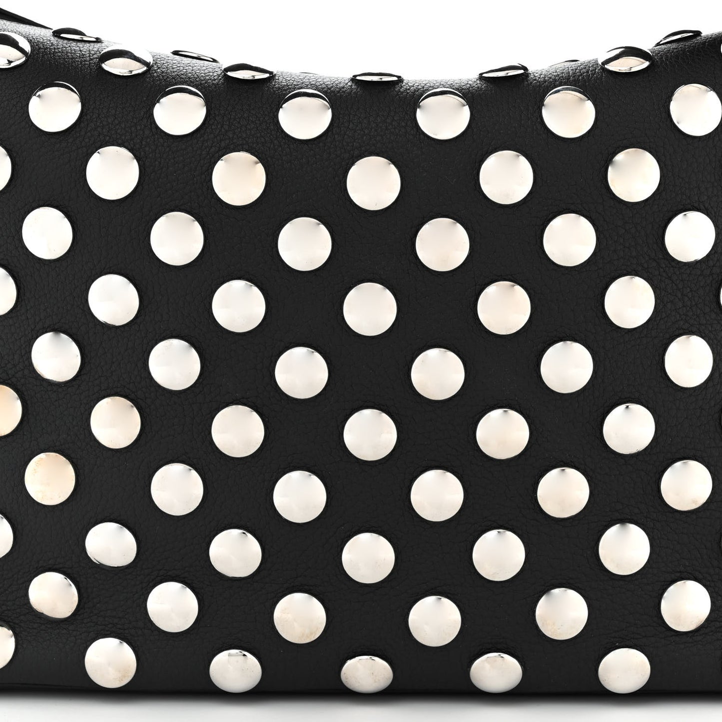 Pebbled Sport Calfskin Studded Elena Black