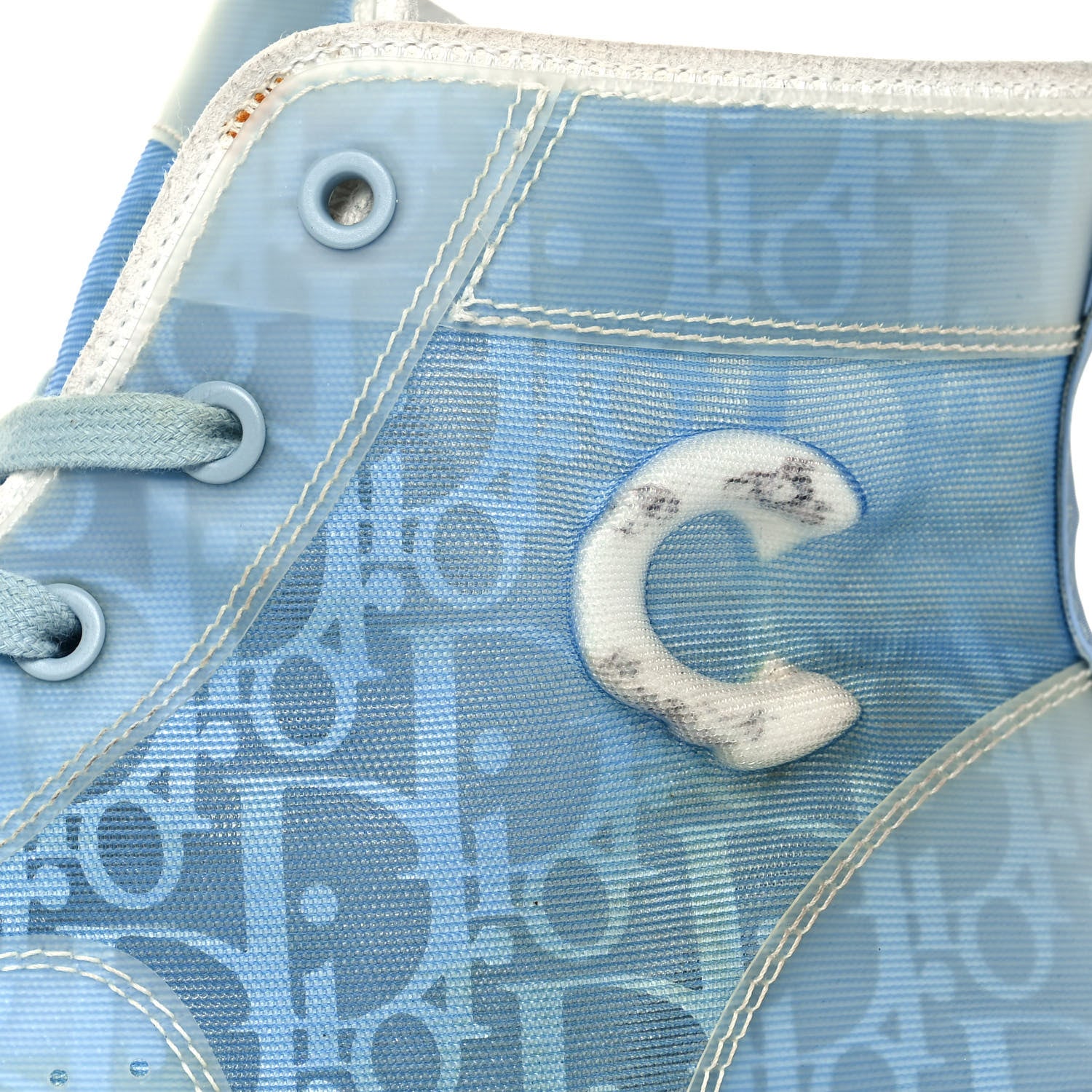 Christian Dior X DANIEL ARSHAM Technical Canvas Oblique Mens B23 High Top Sneakers 42 Blue Beige 9 of 10