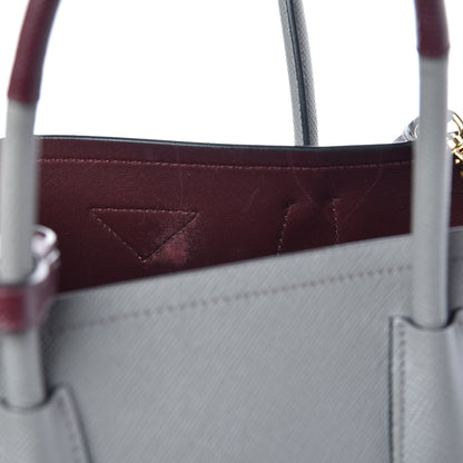 Prada Saffiano Cuir Medium Bi-Color Double Bag Marmo Granato 8 of 8