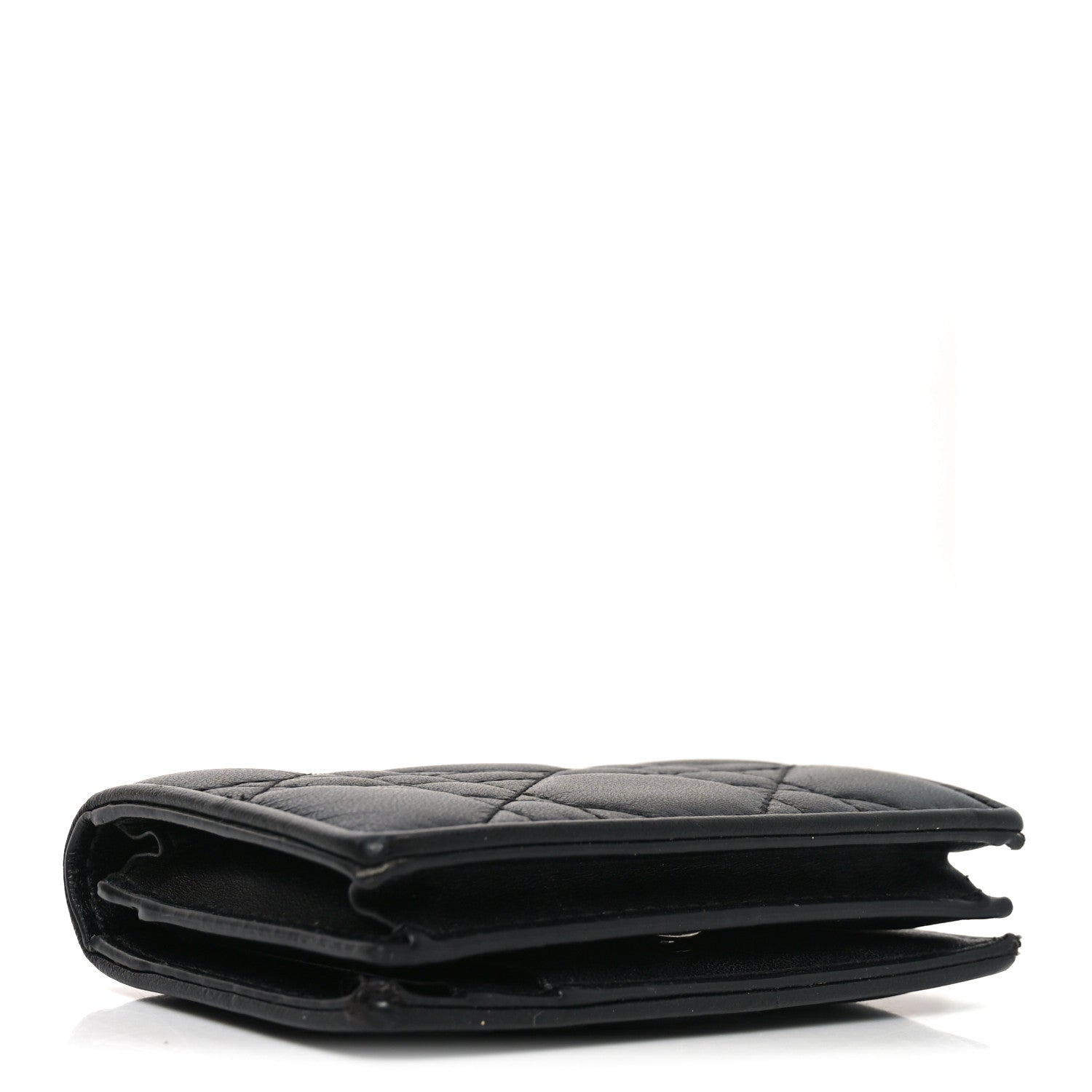 Christian Dior Lambskin Cannage Mini Lady Dior Wallet Black