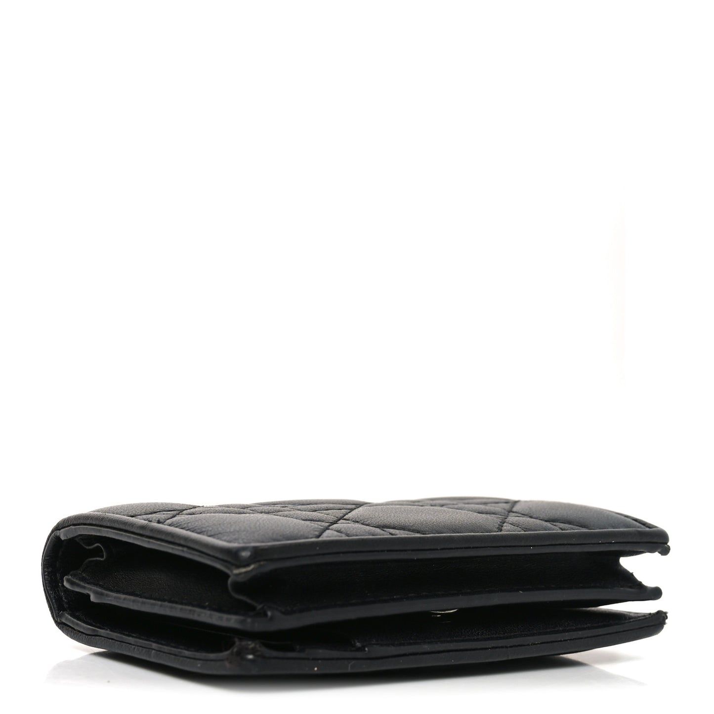Lambskin Cannage Mini Lady Dior Wallet Black
