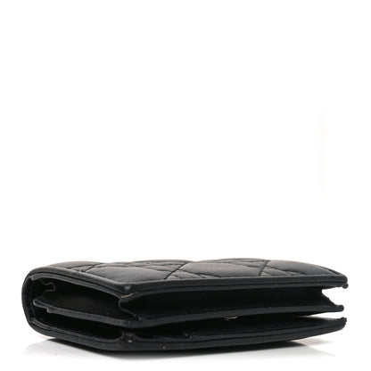 Christian Dior Lambskin Cannage Mini Lady Dior Wallet Black 4 of 7