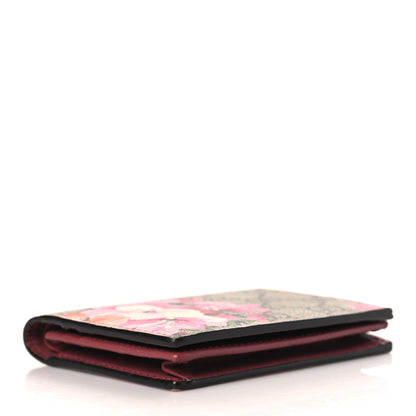 Gucci GG Supreme Monogram Blooms Card Case Beige Multicolor Dry Rose 4 of 7