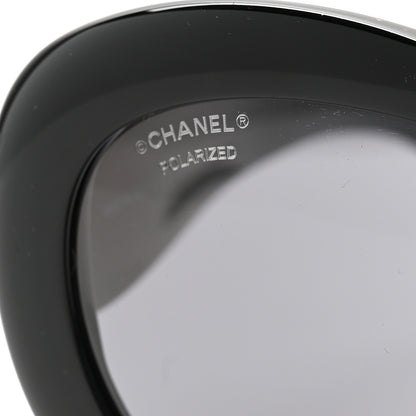 Chanel Acetate Polarized Oval CC Sunglasses 5469-B-A Black 7 of 8