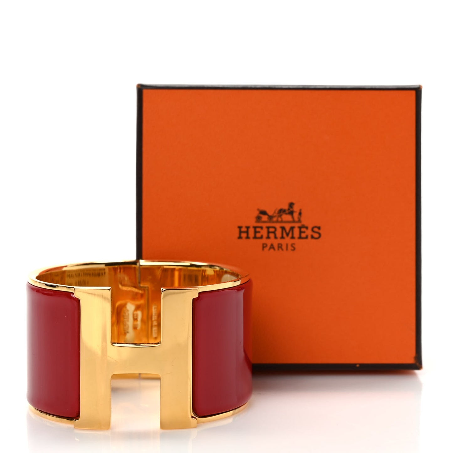 Enamel Clic Clac H Extra Wide Bracelet PM Red