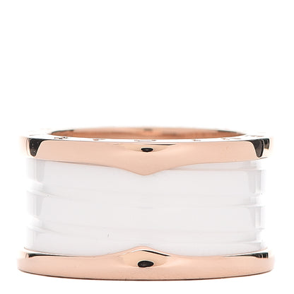 Bulgari 18K Rose Gold White Ceramic B.Zero1 Four-Band Ring 54 7 3 of 7