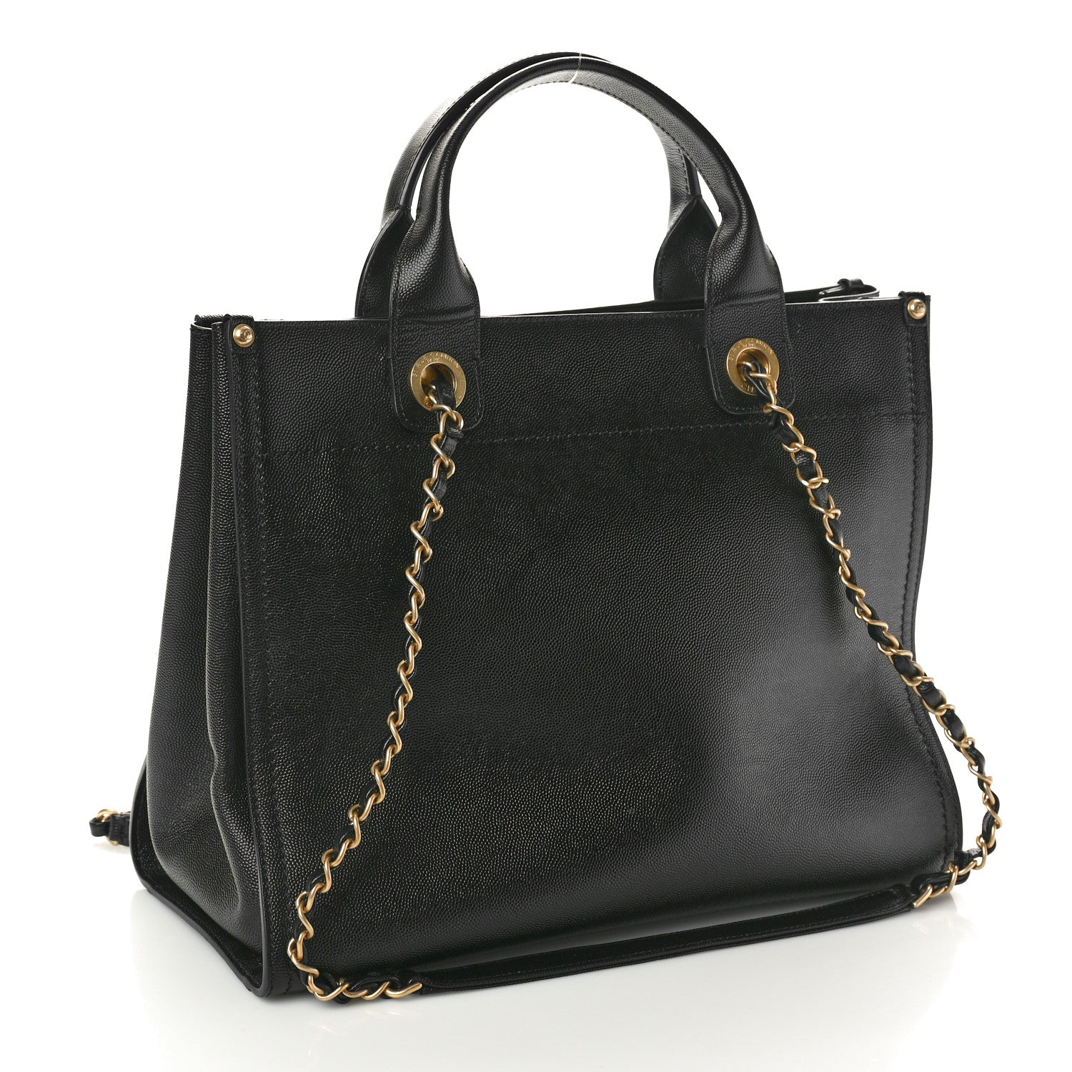Chanel Caviar Small Studded Deauville Tote Black 3 of 10