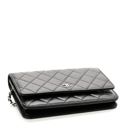 Chanel Lambskin Quilted Wallet On Chain WOC Black 4 of 13